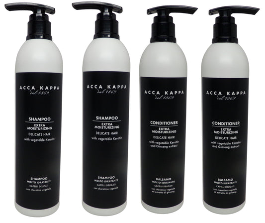 Acca Kappa White Moss Shampoo and Conditioner Set 4 Pack (10oz Each, Total 40oz)