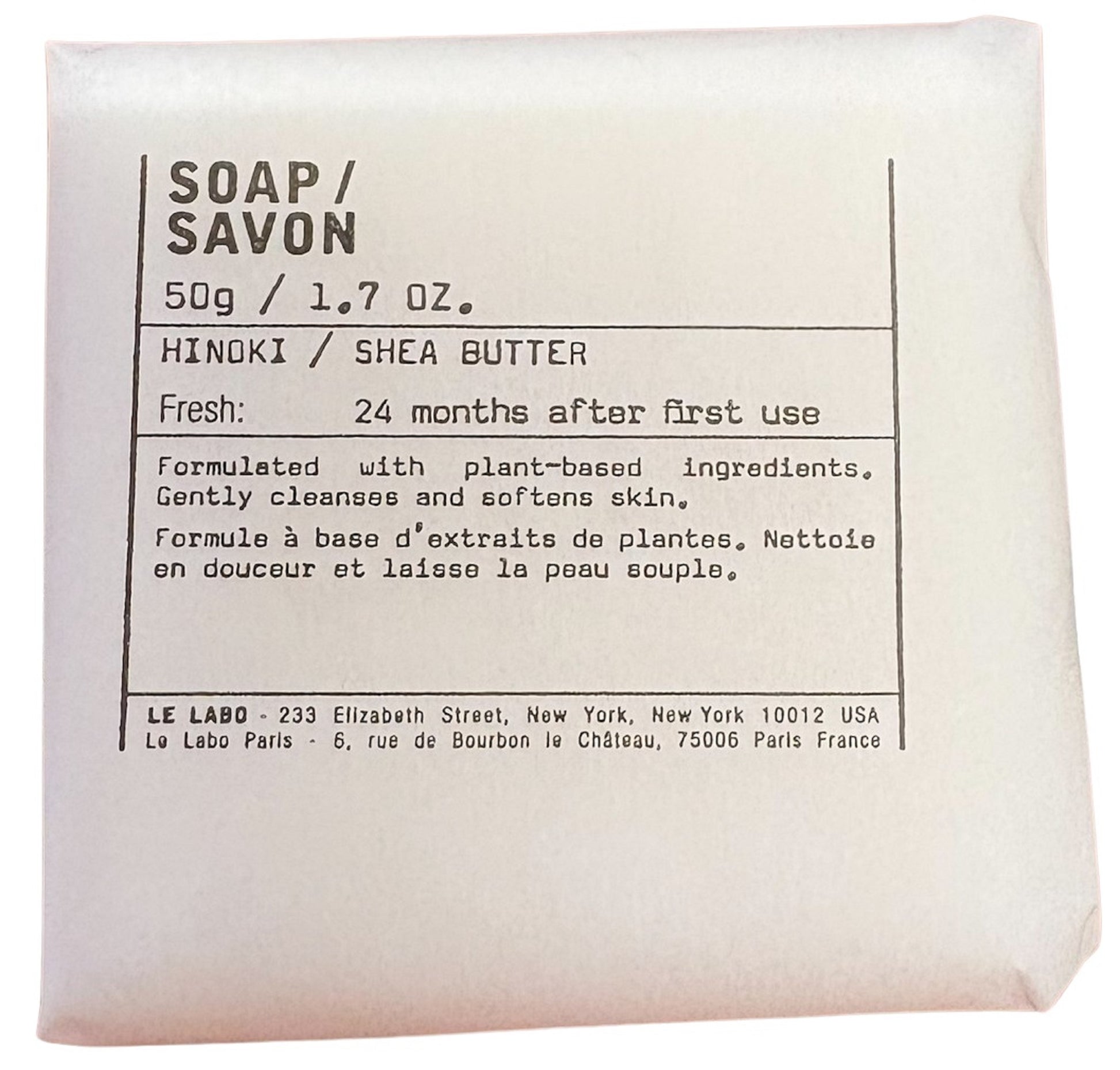 Le Labo Hinoki Soap Lot of 10 each 1.7oz Bars Total of 17oz