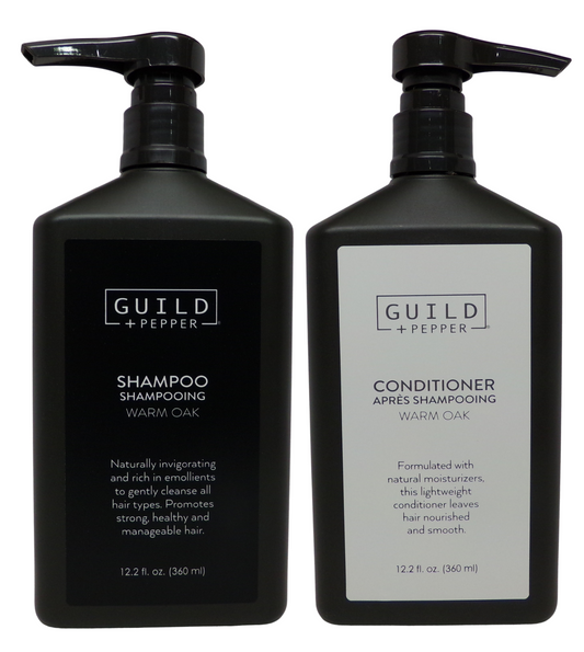 Gilchrist & Soames Guild and Pepper Warm Oak Shampoo and Conditioner Pump Bottles (12oz)