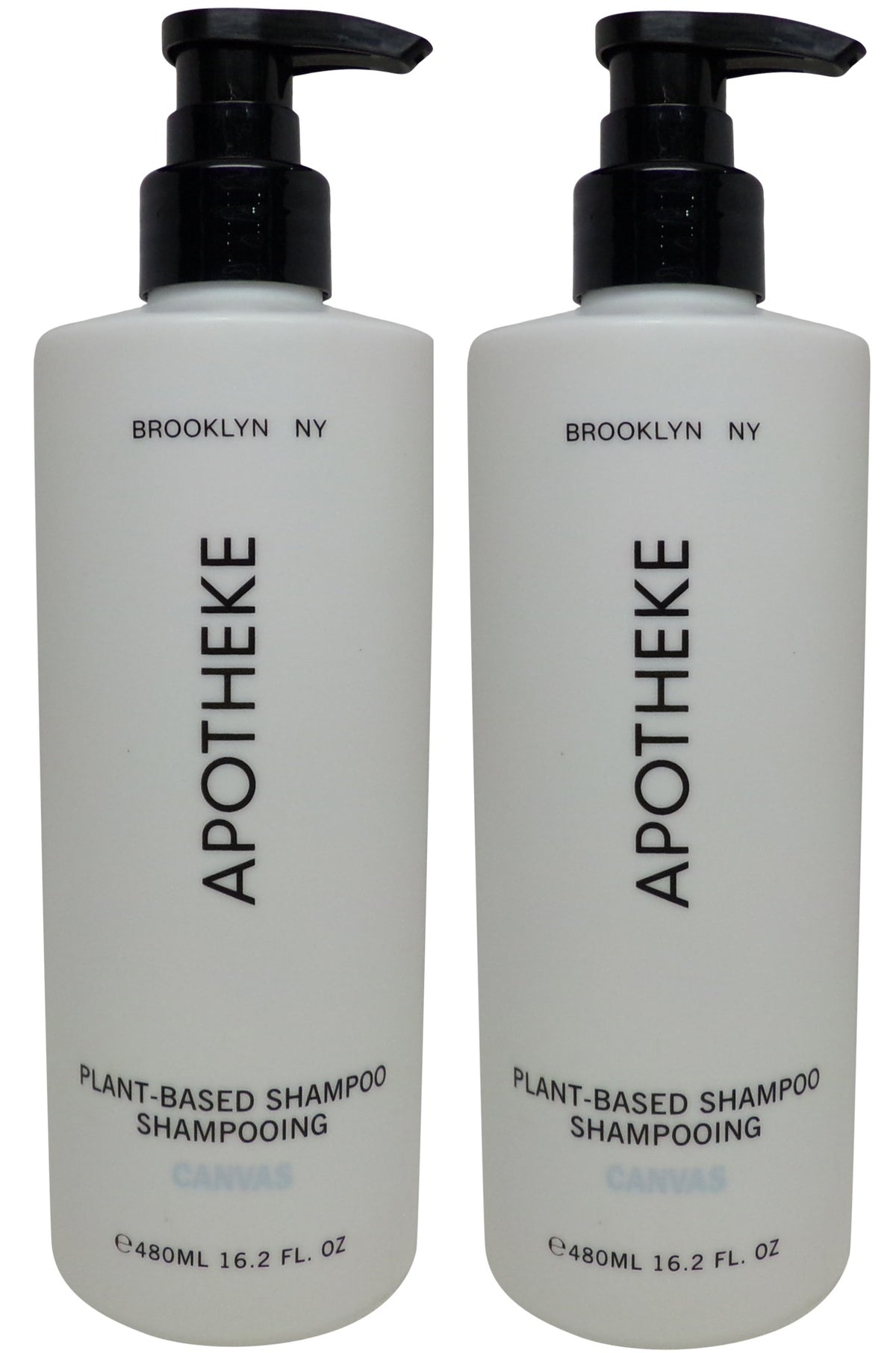 Apotheke Canvas Shampoo Lot of Two 16.2oz Pump Bottles