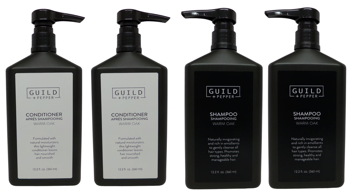 Gilchrist & Soames Warm Oak Shampoo and Conditioner Pump Bottles (12oz) 2 of each