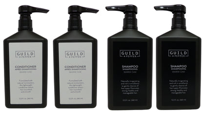 Gilchrist & Soames Warm Oak Shampoo and Conditioner Pump Bottles (12oz) 2 of each
