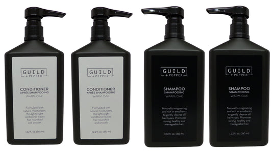 Gilchrist & Soames Warm Oak Shampoo and Conditioner Pump Bottles (12oz) 2 of each