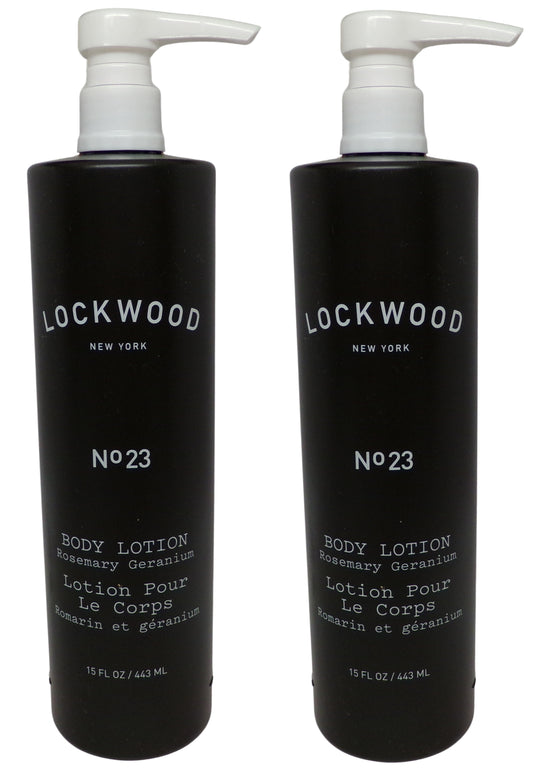 Lockwood New York No. 23 Rosemary Geranium Body Lotion Lot of Two (15 oz)