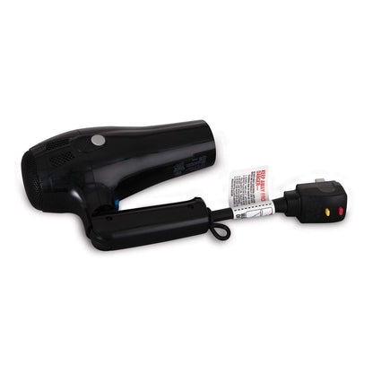 Sunbeam HD3010-005 Retractable Cord Folding Handheld Hair Dryer with Concentrator, 1875 Watts, Cool Shot Button, Tourmaline Ionic, Black