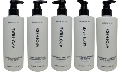 Apotheke Canvas Bath Collection Lot of Five 16.2oz Pump Bottles