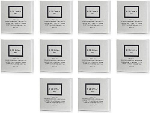 Beekman 1802 Fresh Air Goat Milk Face and Body Bar Boxed Soaps, 1.25 Ounce - Set of 10