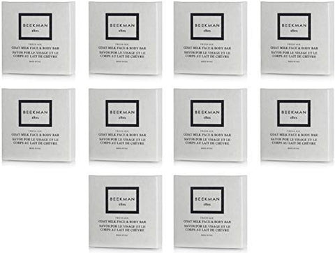 Beekman 1802 Fresh Air Goat Milk Face and Body Bar Boxed Soaps, 1.25 Ounce - Set of 10