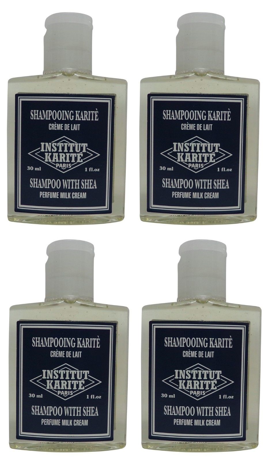 Institut Karite Shea Milk Cream Shampoo lot 4 Each 1oz bottles. Total of 4oz
