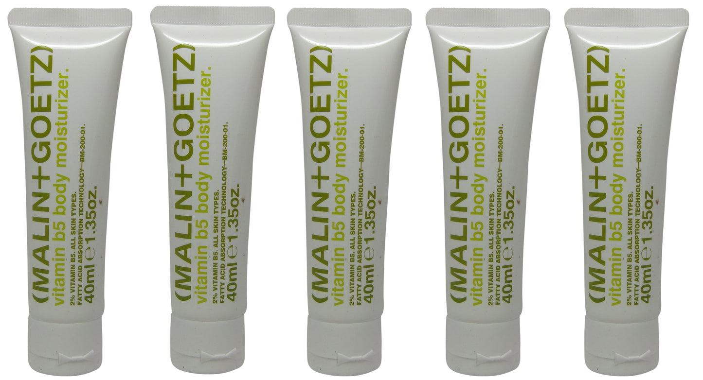 Malin + Goetz Vitamin b5 Body Moisturizer lot of 5 tubes each 1.35oz Total of 6.75oz