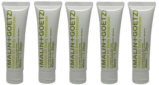 Malin + Goetz Vitamin b5 Body Moisturizer lot of 5 tubes each 1.35oz Total of 6.75oz