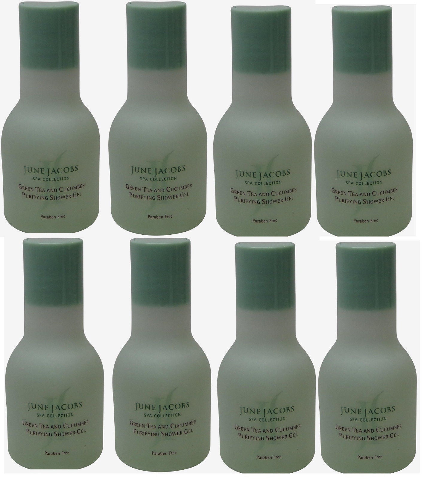 June Jacobs Green Tea Purifying Shower Gel Lot of 8 each 1.7oz. Total of 13.6oz