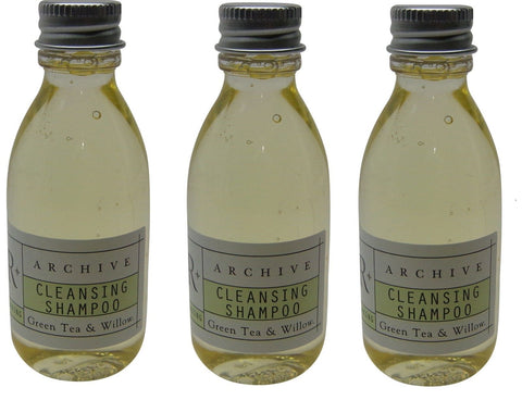 Archive Green Tea & Willow Cleansing Shampoo Lot Of 3 Each 1.5 oz Bottles