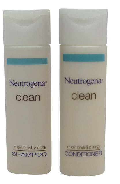 Neutrogena Clean Normalizing Shampoo & Conditioner lot of 10 (5 of ea) 0.8oz Bottles.