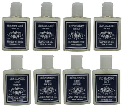 Institut Karite Shea Milk Cream Shampoo & Conditioner lot 8 (4 of each) 1oz ea
