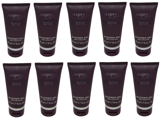 Asprey Purple Water Shower Gel lot of 10 each 1.7oz bottles. Total of 17oz