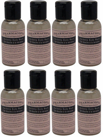 Pharmacopia Verbena Body Wash lot of 8 each 1.1oz bottles. Total of 8.8oz