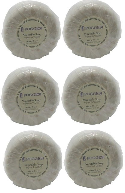 Poggesi Vegetable Soap Lot of 6 Each 2oz Bath Bars. Total of 12oz