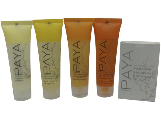 PAYA Organics Travel Set Shampoo Conditioner Lotion Shower Gel & Soap