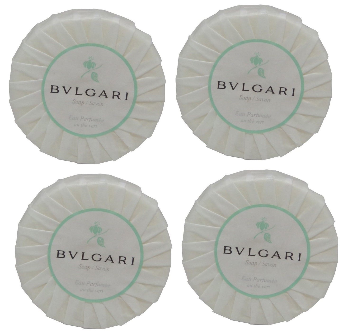 Bvlgari au the vert Green Tea Soap lot of 4 each 2.6oz Total of 10.4oz