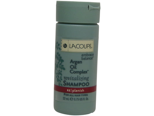 La Coupe Argan Oil Complex Revitalizing Shampoo Lot of 10 each 0.75oz bottles. Total of 7.5oz