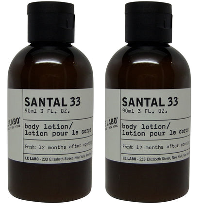 Le Labo Santal 33 Body Lotion lot of 2 each 3oz bottles. Total of 6oz