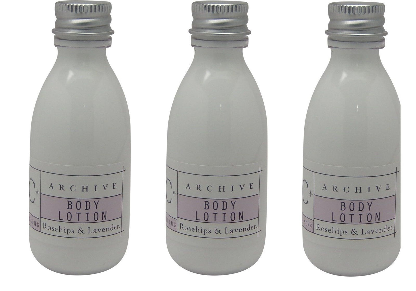 Archive Rose Hips & Lavender Calming Body Lotion lot of 3 bottles 1.5oz each
