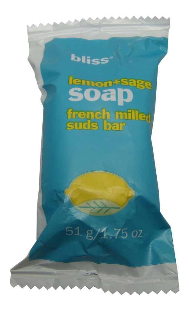 Bliss Lemon & Sage Soap Lot of 4 Each 1.75oz Bars. Total of 7oz