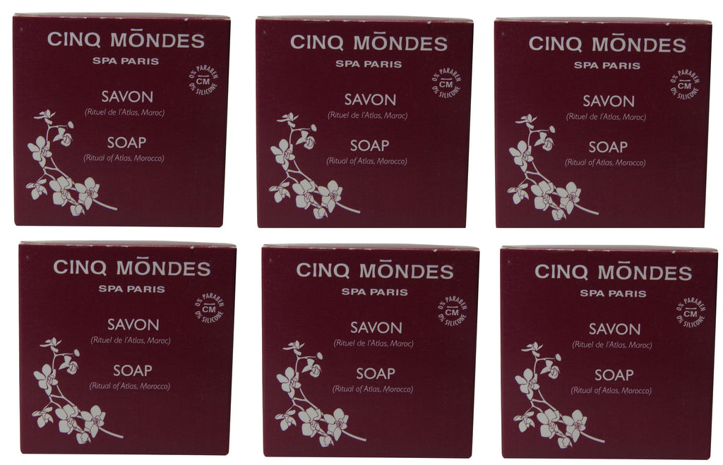 Cinq Mondes Soap Rituel de l'Atlas lot of 6 each 1.4oz. Total of 8.4oz