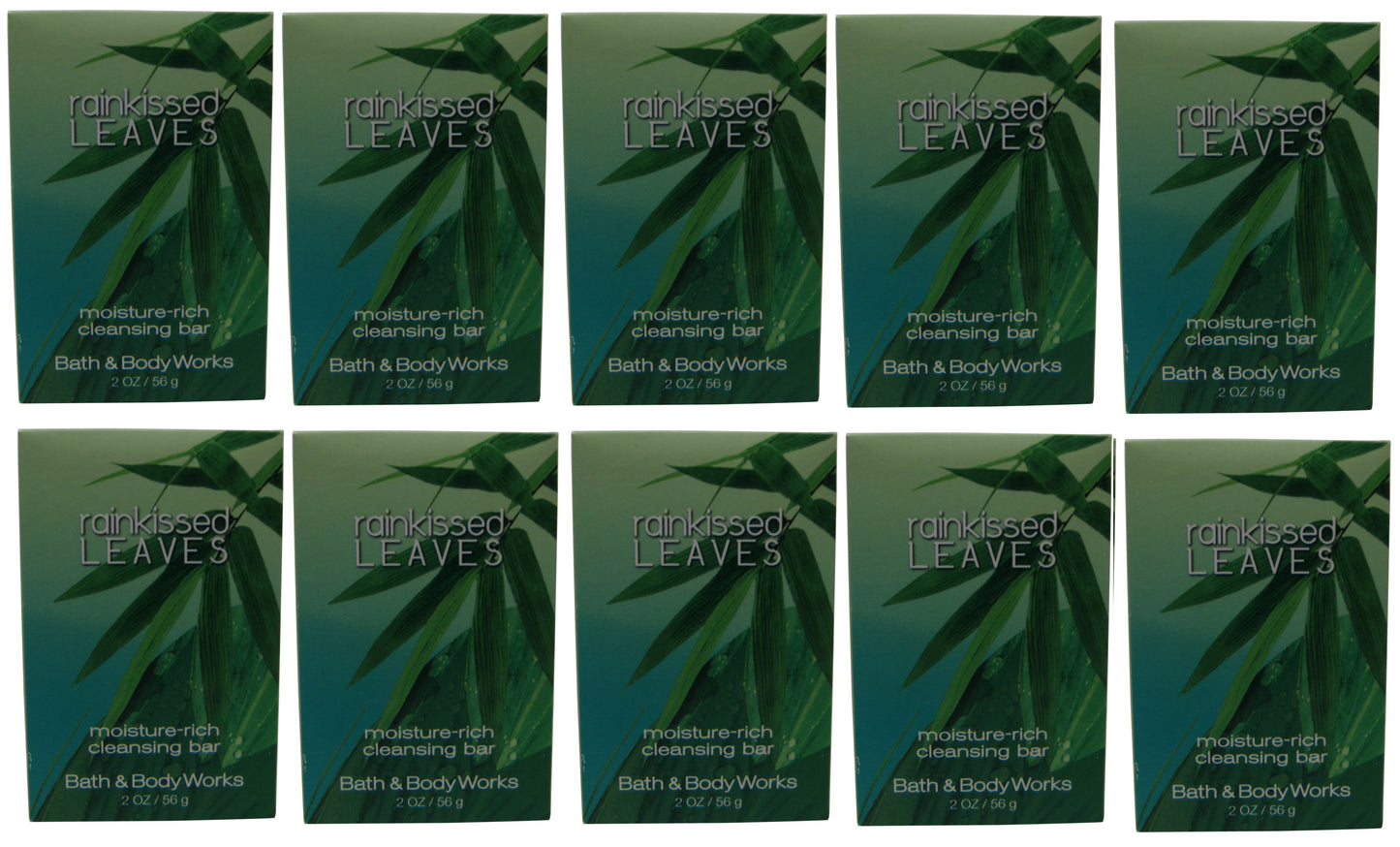 Bath & Body Works Rainkissed Leaves Soap lot of 10 each 2oz bars. Total of 20oz