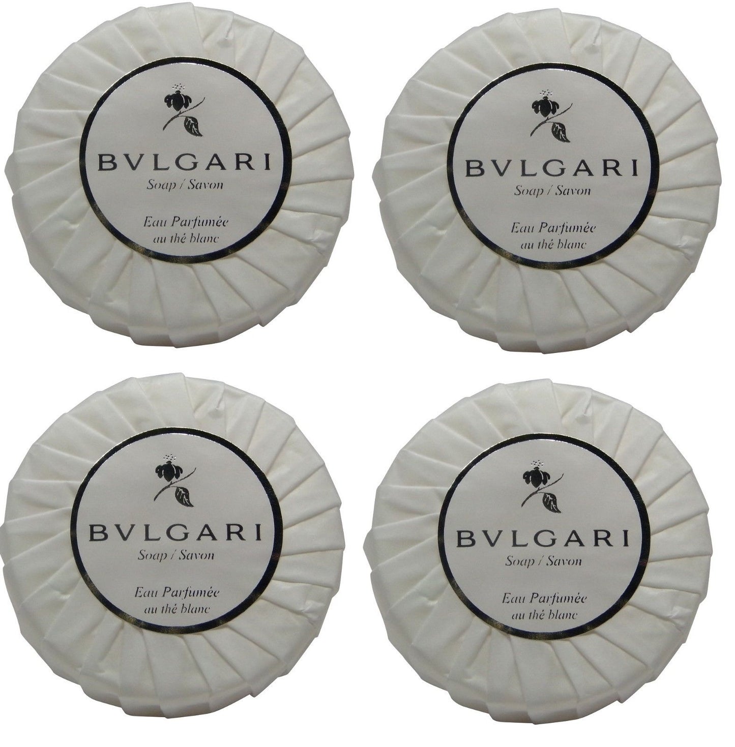 Bvlgari White Tea au the blanc lot of 4 ea 1.76oz bars of Soap Total of 7oz