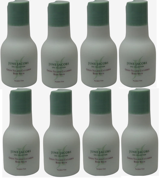 June Jacobs Green Tea Body Balm (Lotion) Lot of 8 each 1.7oz bottle.13.6oz Total