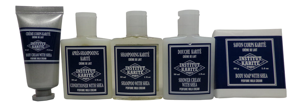Institut Karite Shea Travel Set Shampoo, Conditioner, Shower Cream, Body Cream, Body Soap