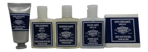 Institut Karite Shea Travel Set Shampoo, Conditioner, Shower Cream, Body Cream, Body Soap