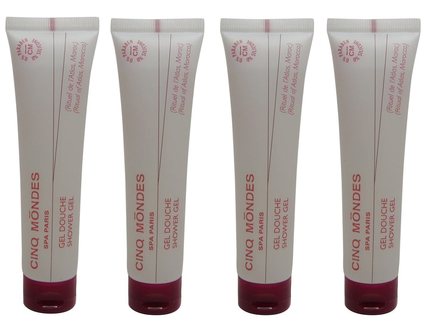 Cinq Mondes Shower Gel Rituel de l'Atlas lot of 4 each 1.35oz. Total of 5.4oz