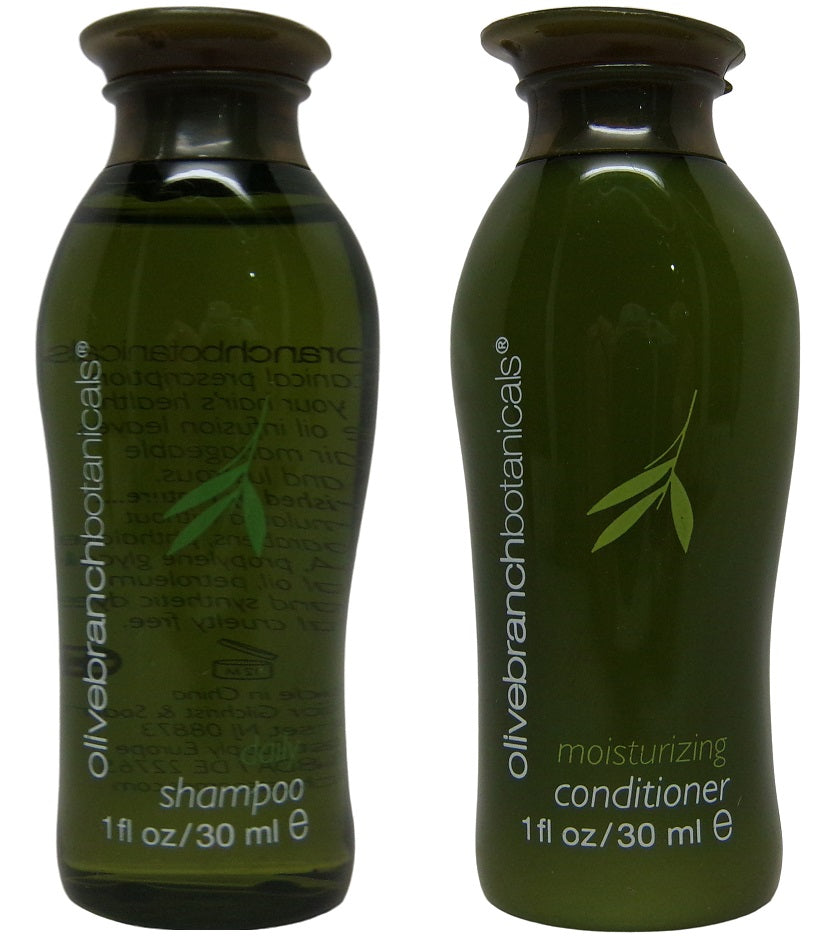 Olive Branch Botanicals Shampoo and Conditioner Lot of 12 (6 of each) 1oz Bottles.