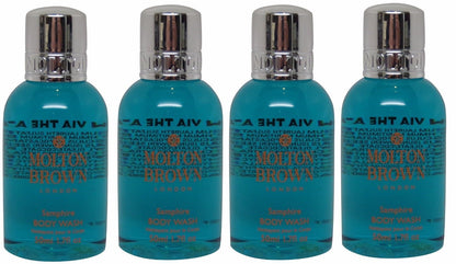 Molton Brown Samphire Body Wash Lot of 4 each 1.7oz bottles. Total of 6.8oz