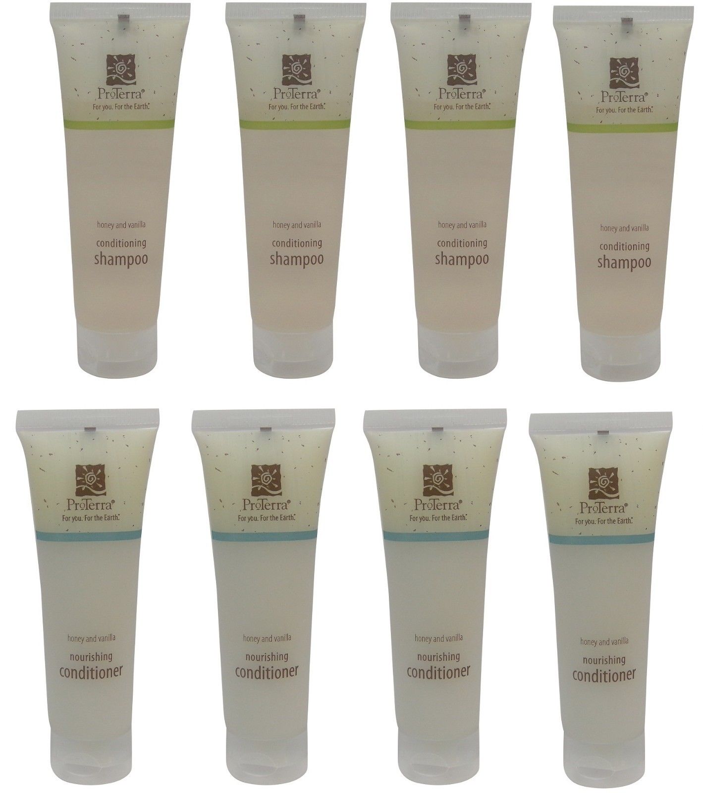 ProTerra Honey & Vanilla Shampoo and Conditioner Lot of 8 (4 of Each)