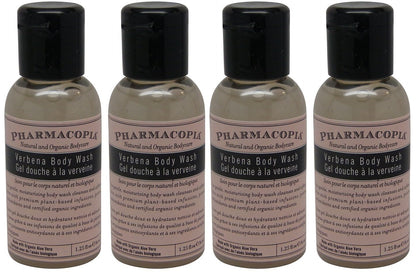 Pharmacopia Verbena Body Wash lot of 4 each 1.1oz bottles. Total of 4.4oz