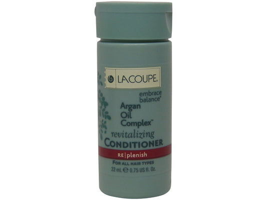 La Coupe Argan Oil Complex Revitalizing Conditioner Lot of 18 each 0.75oz bottles. Total of 13.5oz
