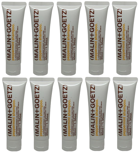 Malin + Goetz Peppermint Shampoo lot of 10 tubes each 1.35oz Total of 13.5oz