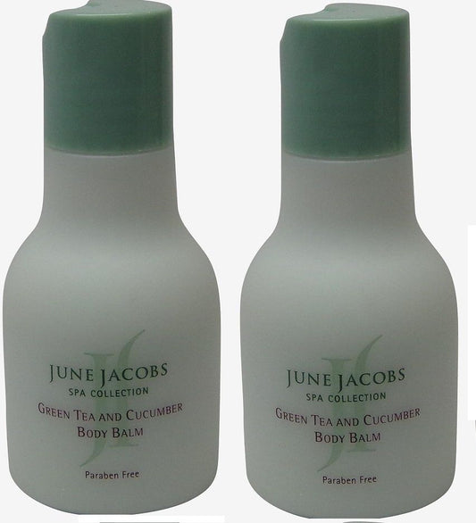 June Jacobs Green Tea Body Balm (Lotion) Lot of 2 each 1.7oz bottle.