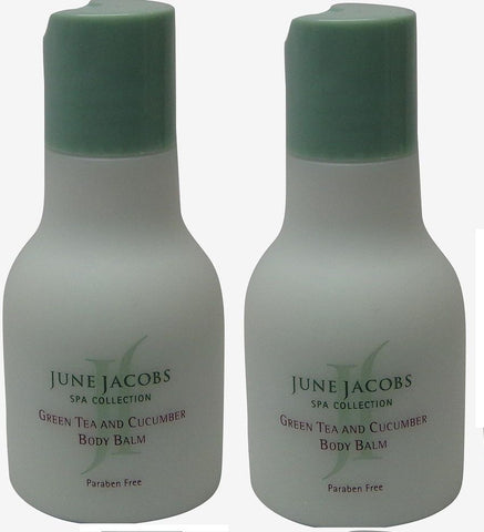 June Jacobs Green Tea Body Balm (Lotion) Lot of 2 each 1.7oz bottle.