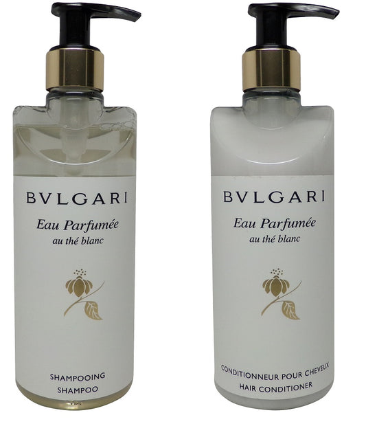 Bvlgari Eau Parfumee au the blanc White Tea Shampoo and Conditioner- 10.1OZ Pump Bottles