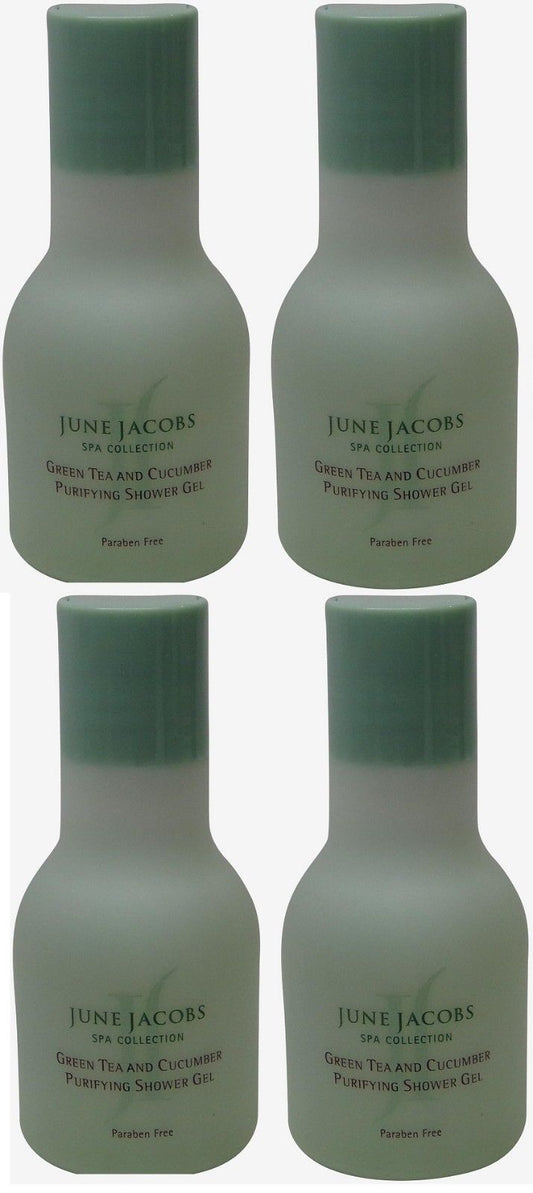 June Jacobs Green Tea Purifying Shower Gel Lot of 4 each 1.7oz.