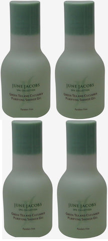 June Jacobs Green Tea Purifying Shower Gel Lot of 4 each 1.7oz.