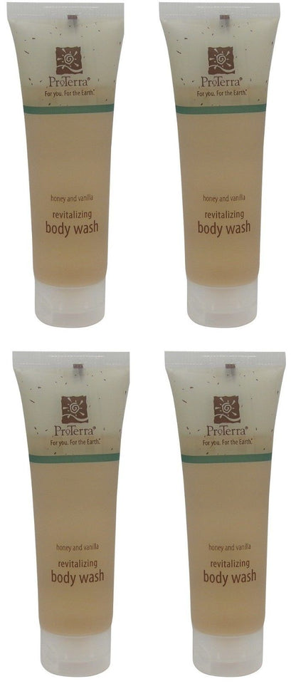 Proterra Honey & Vanilla Revitalizing Body Wash Lot of 4 Each Total of 4oz