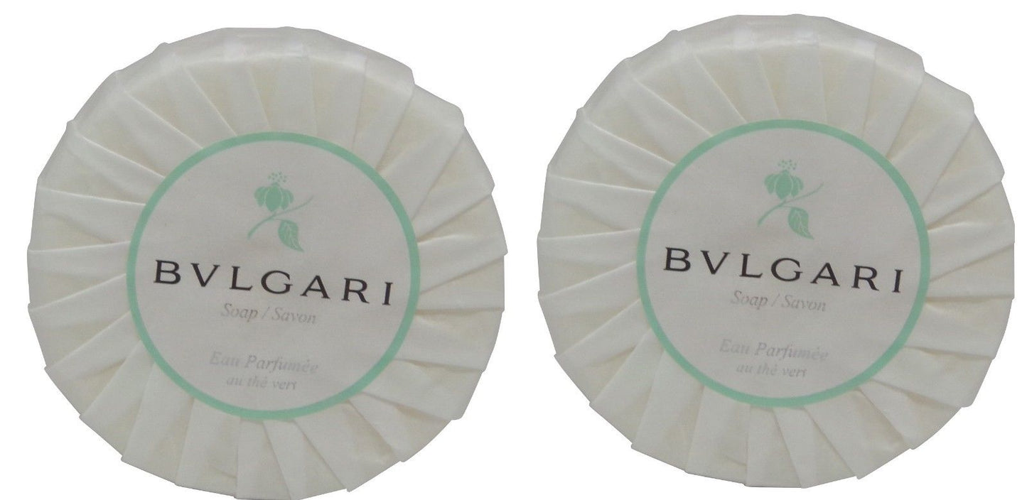 Bvlgari au the vert Green Tea Soap lot of 2 each 1.76oz Bars. Total of 3.5oz