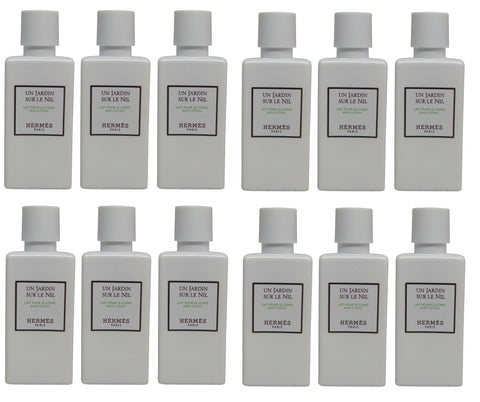 Hermes Un Jardin Sur le Nil Lotion lot of 12ea 1.35oz Bottles. Total of 16.2oz