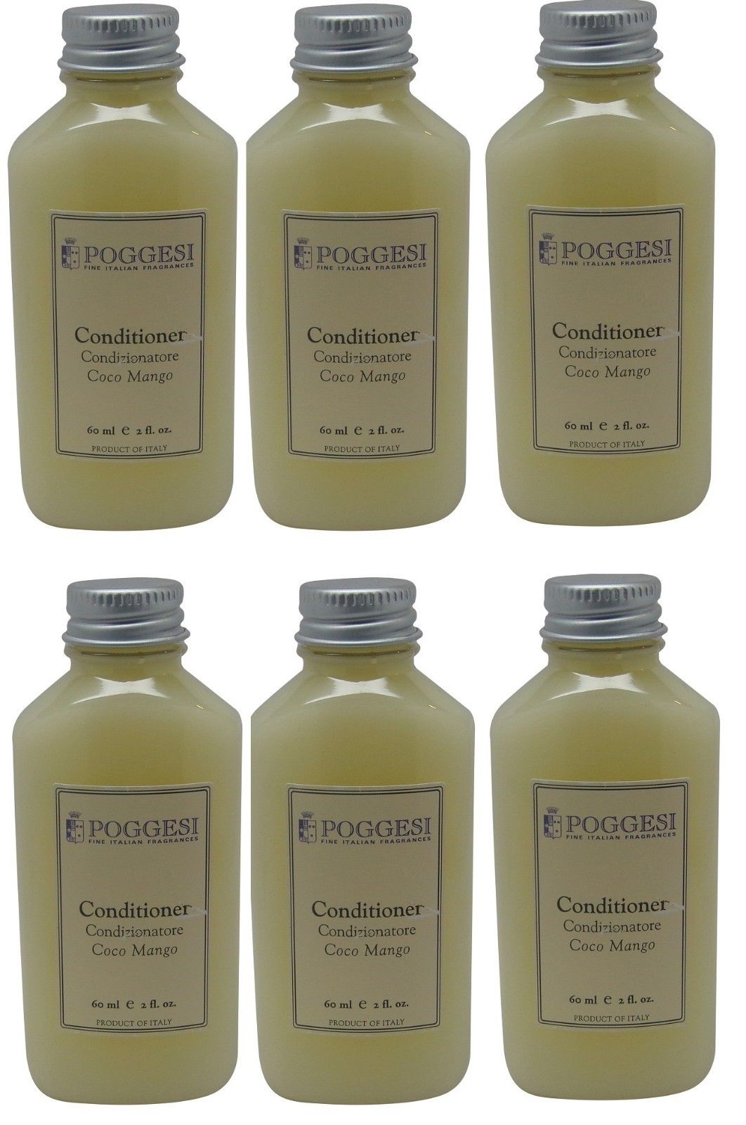 Poggesi Coco Mango Conditioner Lot of 6 each 2oz Bottles. Total of 12oz